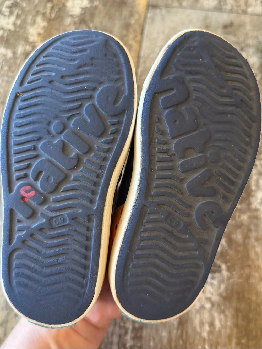 Native Kids Slip-On Water Shoes in Navy and Orange size 9